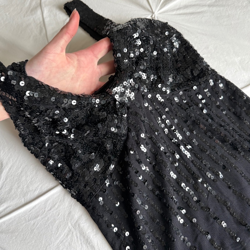 y2k Le Chateau sequinned black tank